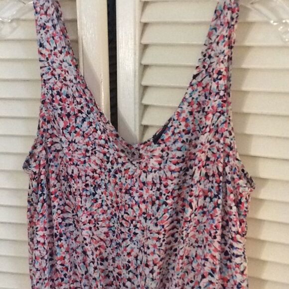 Aqua Abstract Print Romper with 2 side pockets Med - Picture 2 of 6